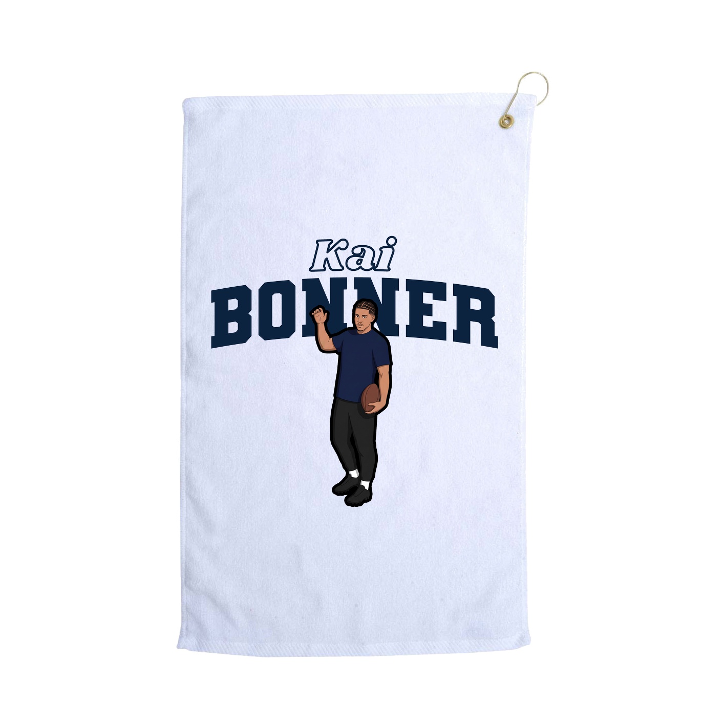Golf Towel — Name Arch in White