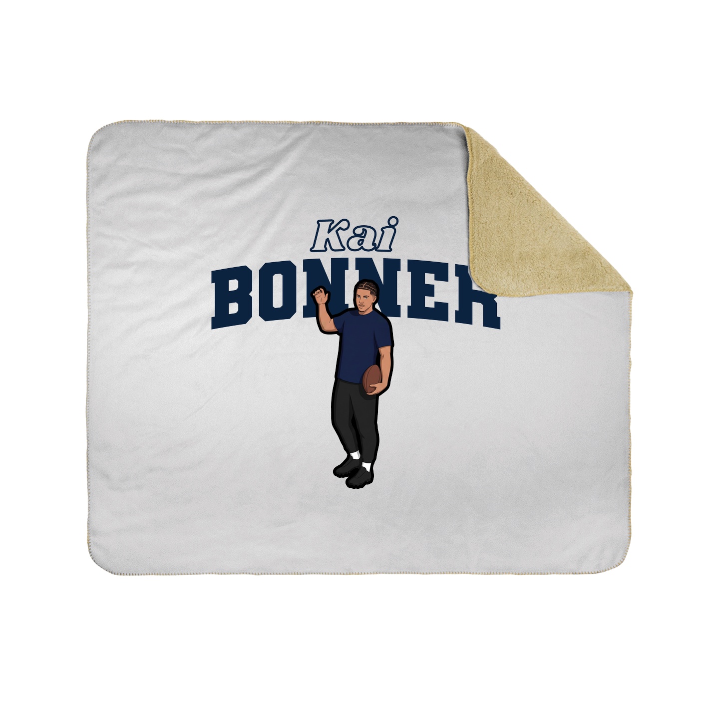 Throw Blanket — Name Arch in White