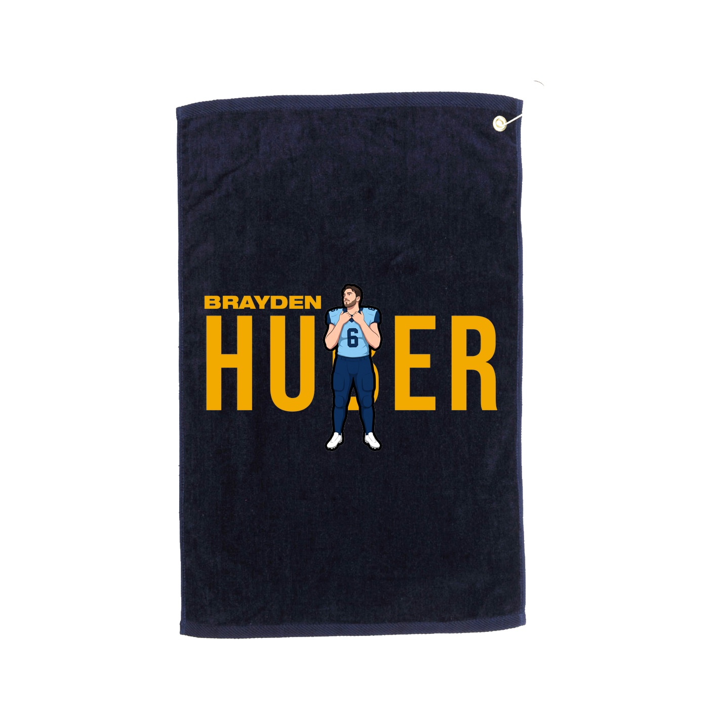 Golf Towel — Player Name in Navy