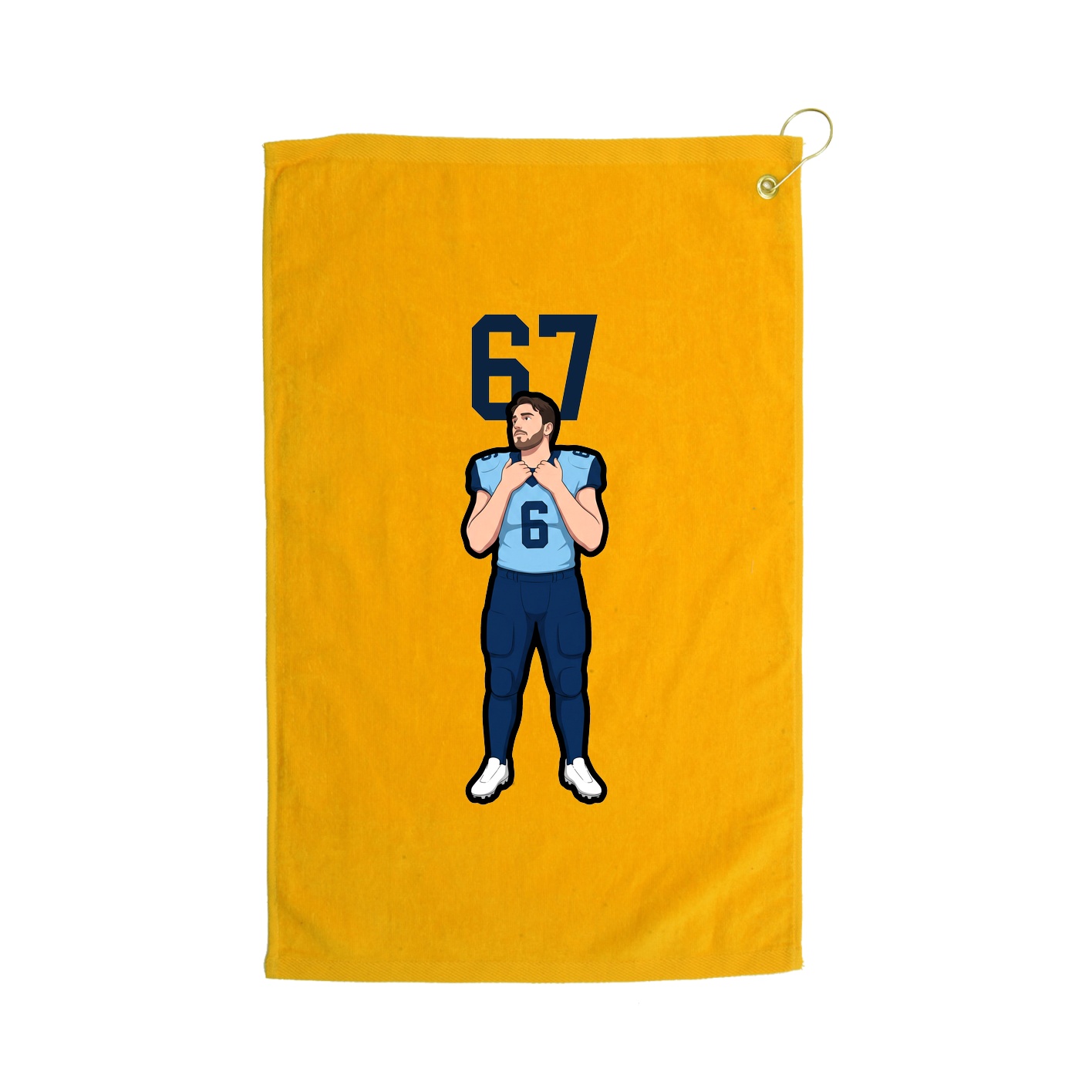 Golf Towel — Number Top in Gold