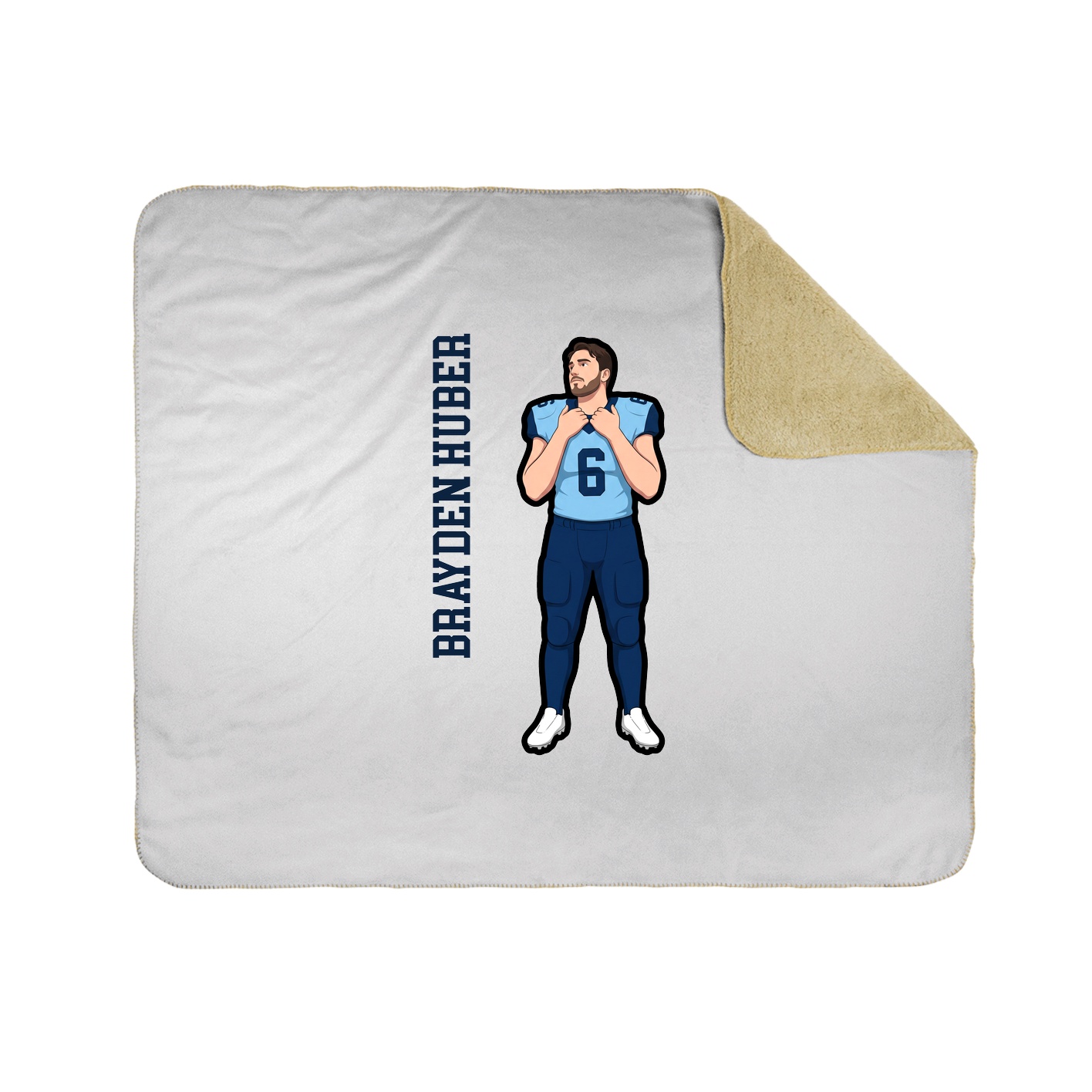 Throw Blanket — Name Vertical in White