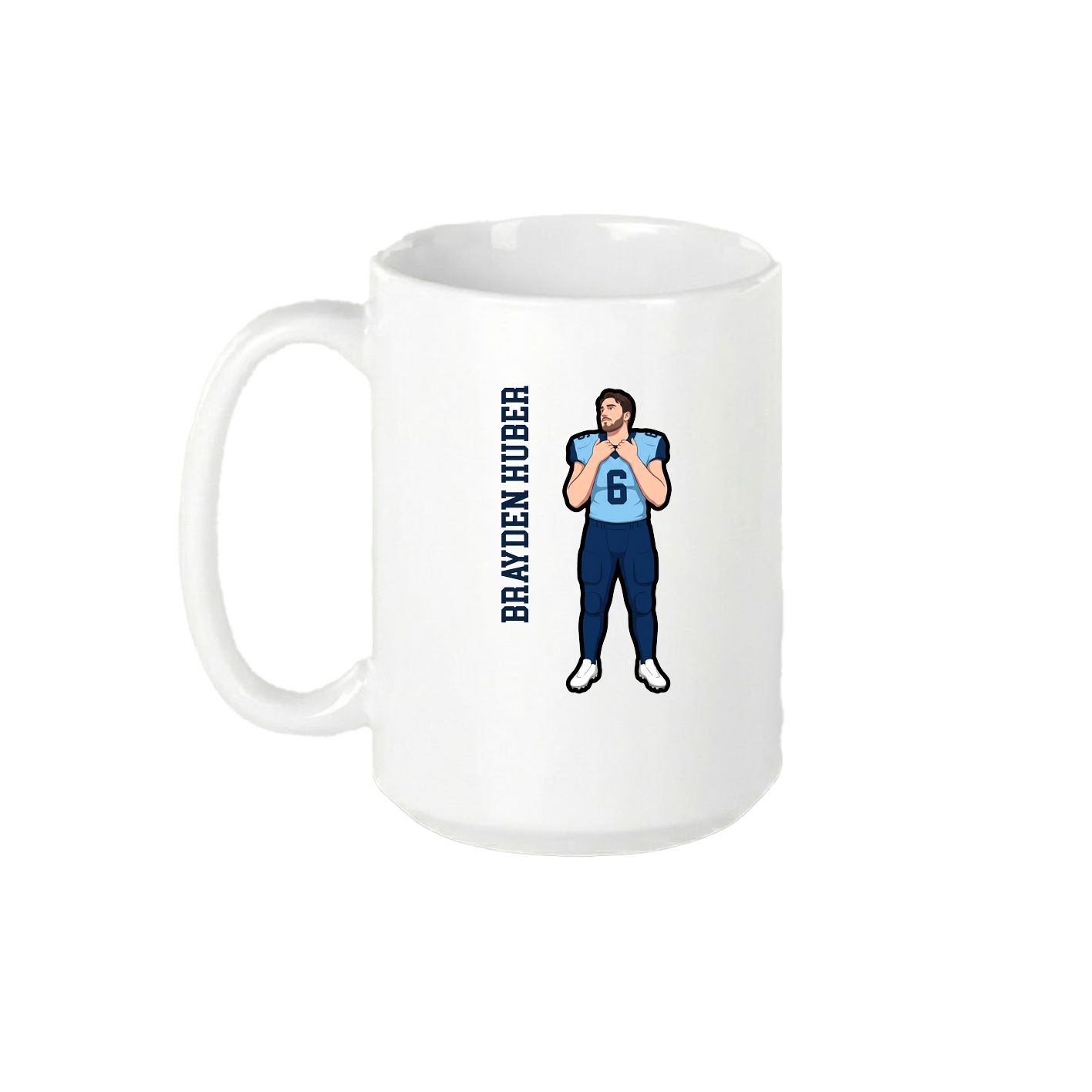 15oz Coffee Mug — Name Vertical in White