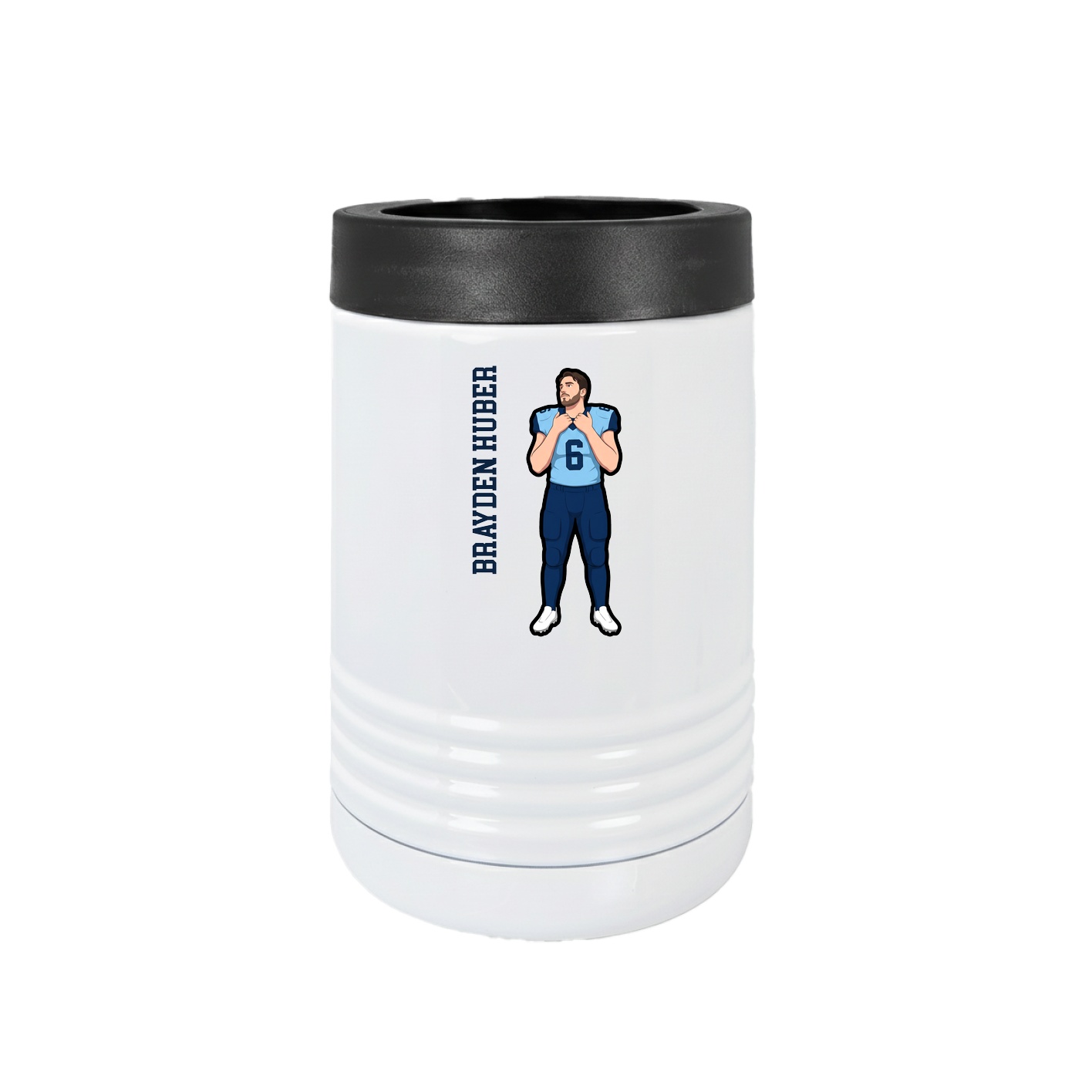 Beverage Holder — Name Vertical in White