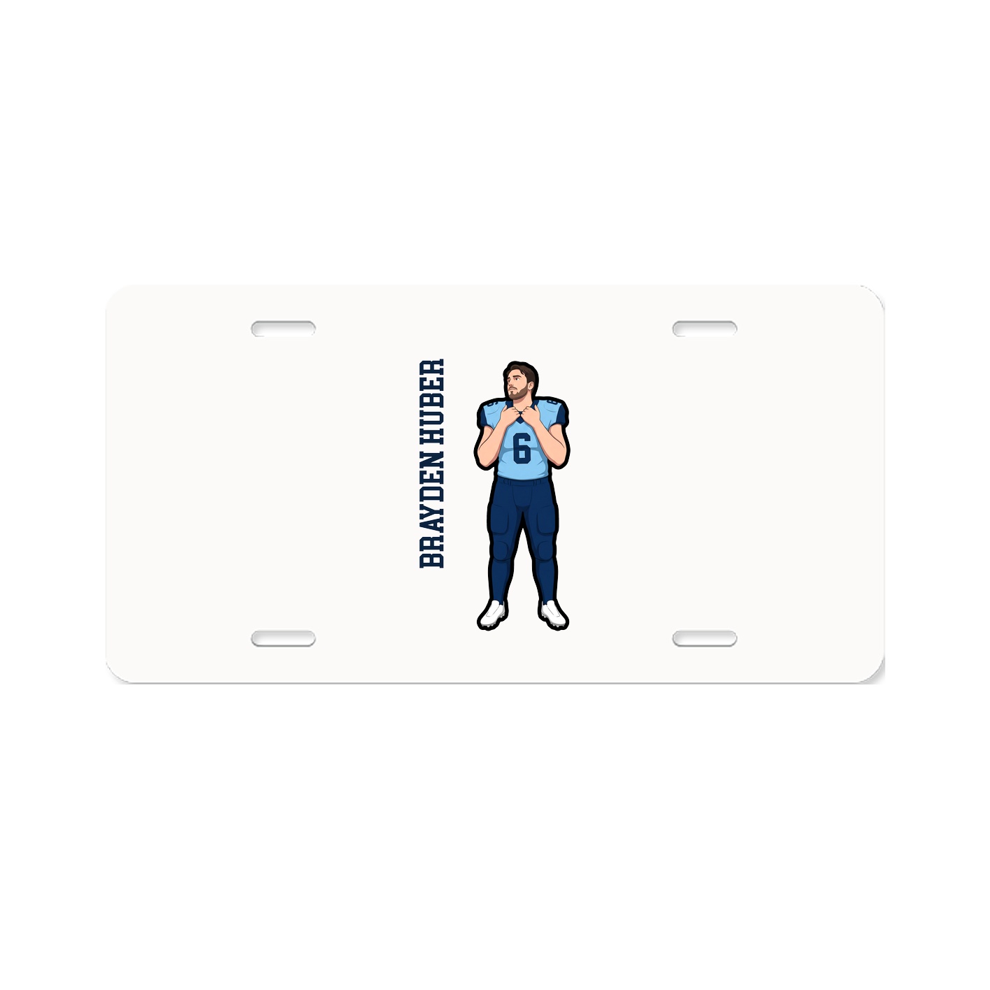 License Plate — Name Vertical in Classic