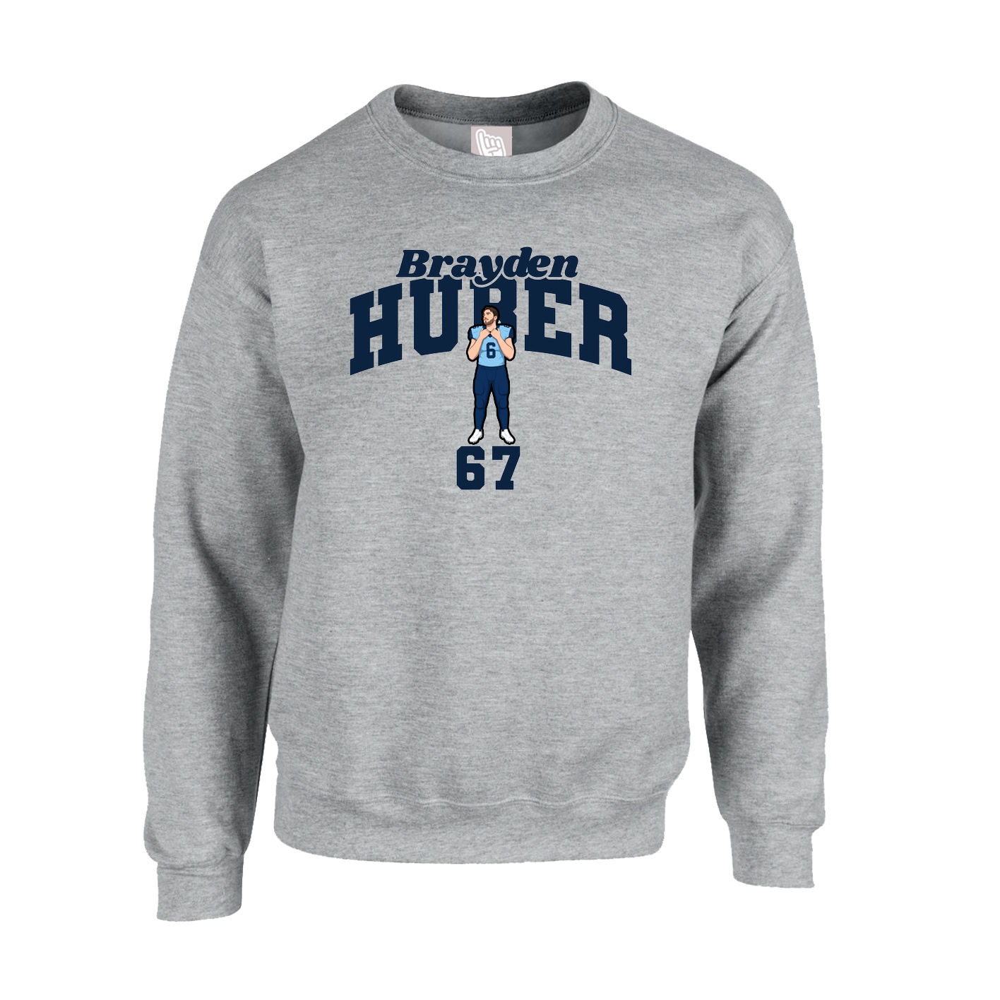 Fleece Crew — Signature Arch in Grey