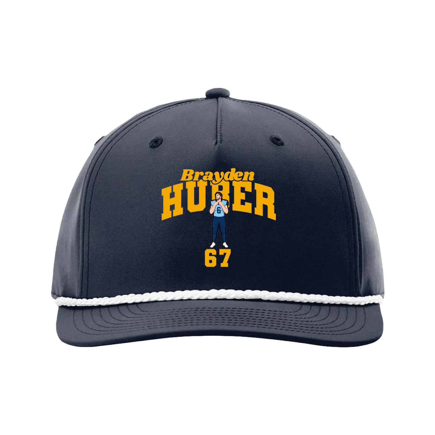 Five-Panel Classic Rope Cap — Signature Arch in Navy