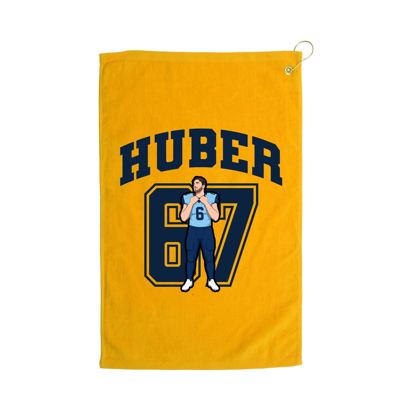 Golf Towel — Number in Gold