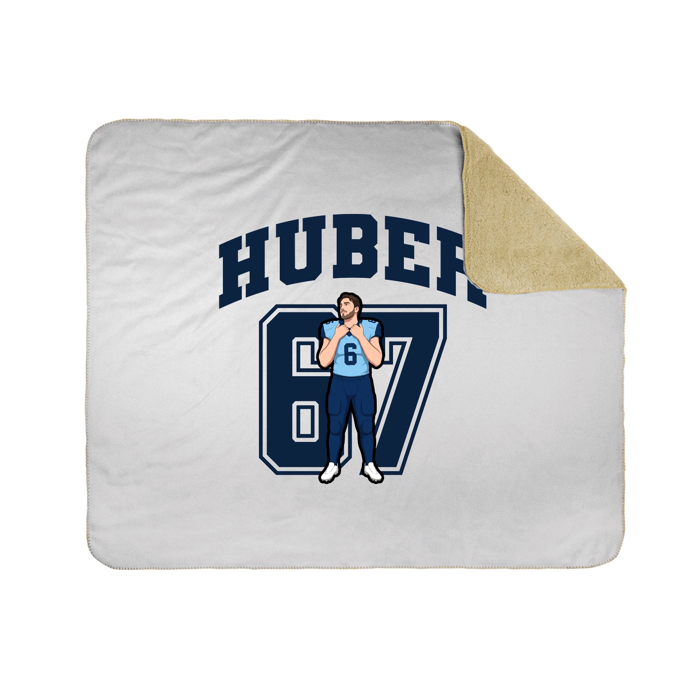Throw Blanket — Number in White