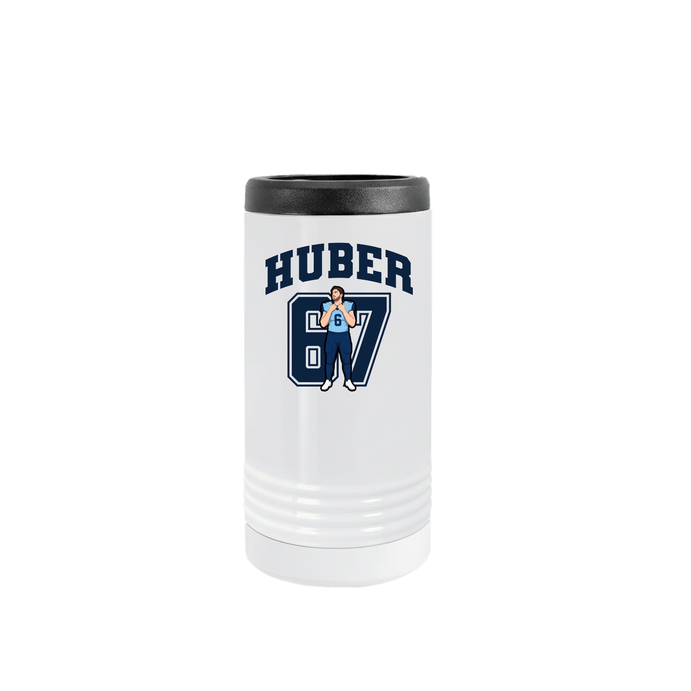 Slim Beverage Holder — Number in White