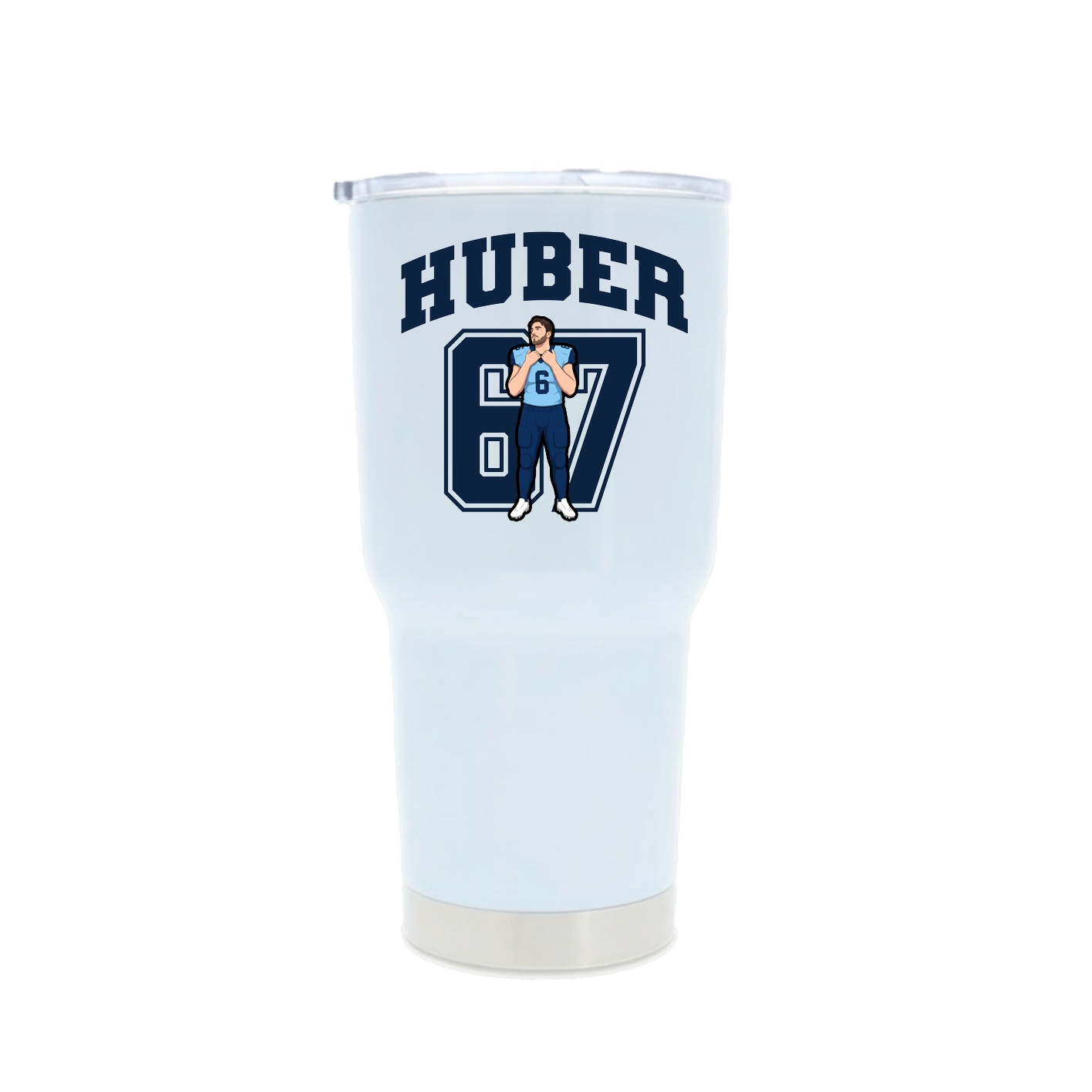 30oz Stainless Steel Tumbler — Number in White