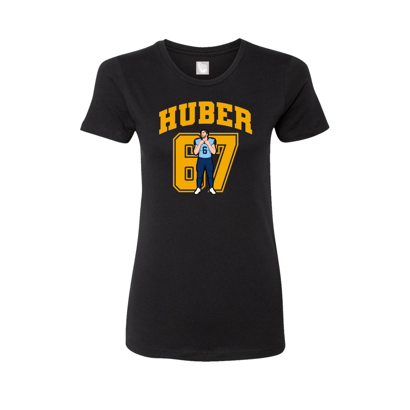 Fitted Women's Tee — Number in Black