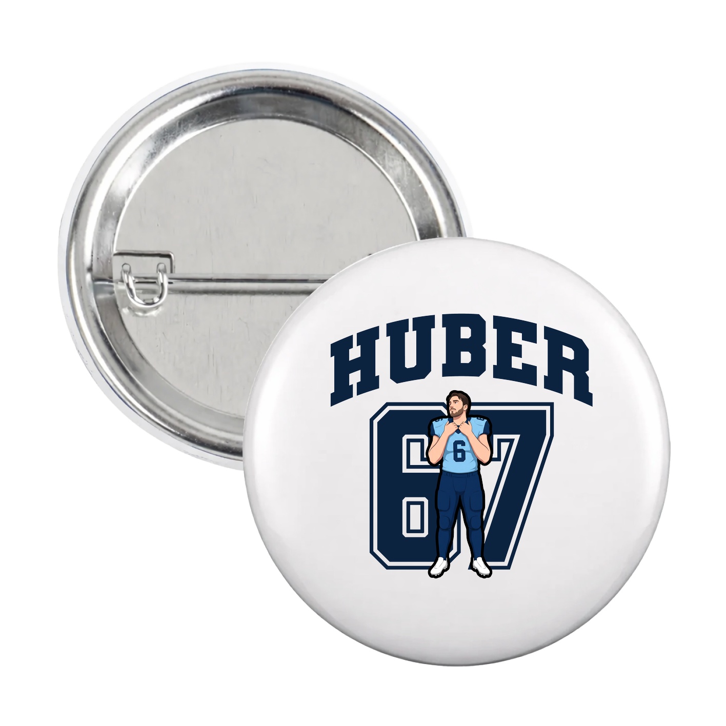 Game Day Button — Number in White