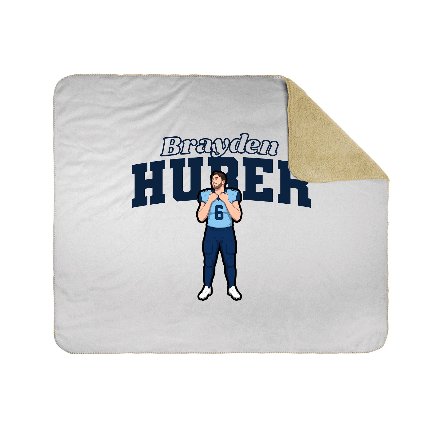 Throw Blanket — Name Arch in White