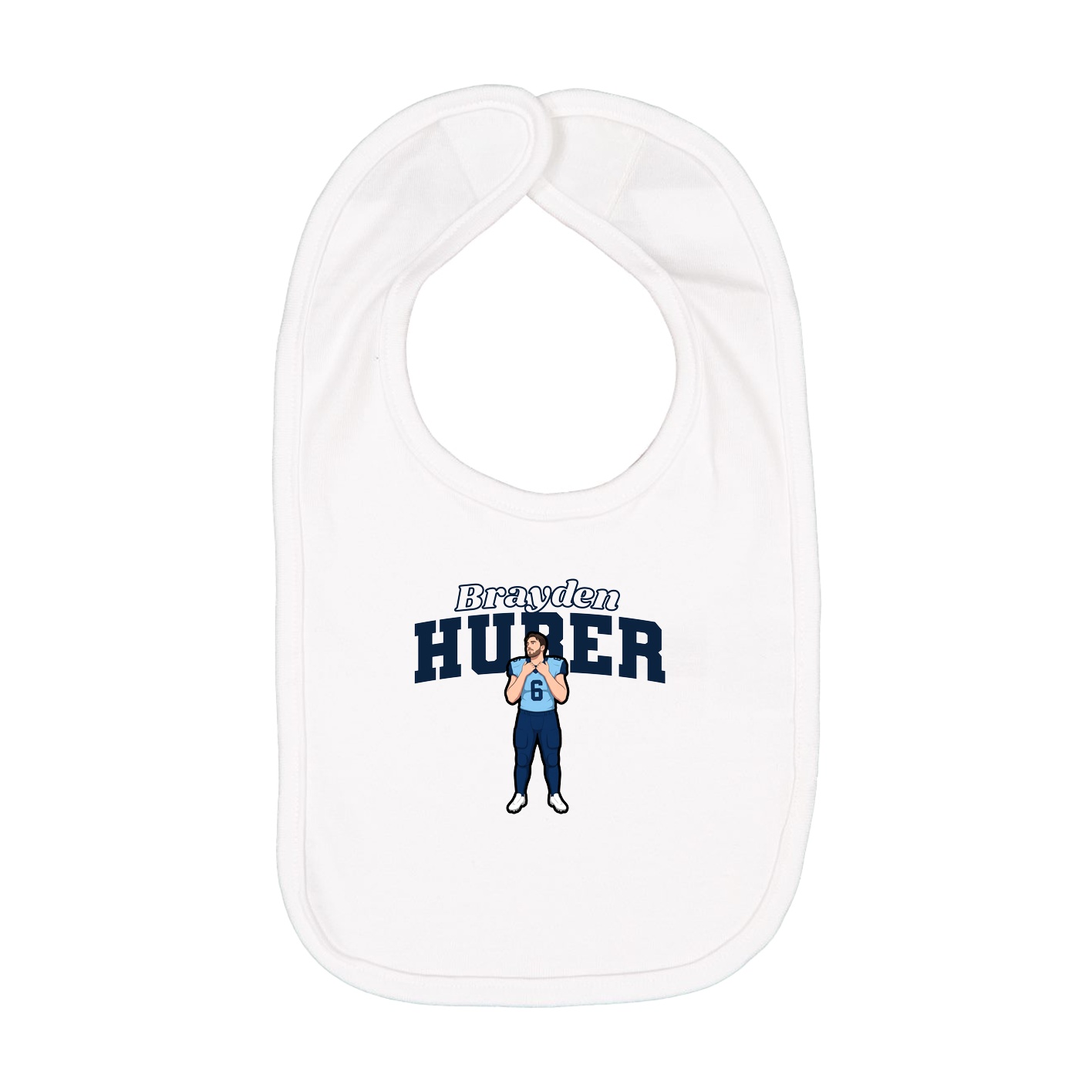 Infant Bib — Name Arch in White