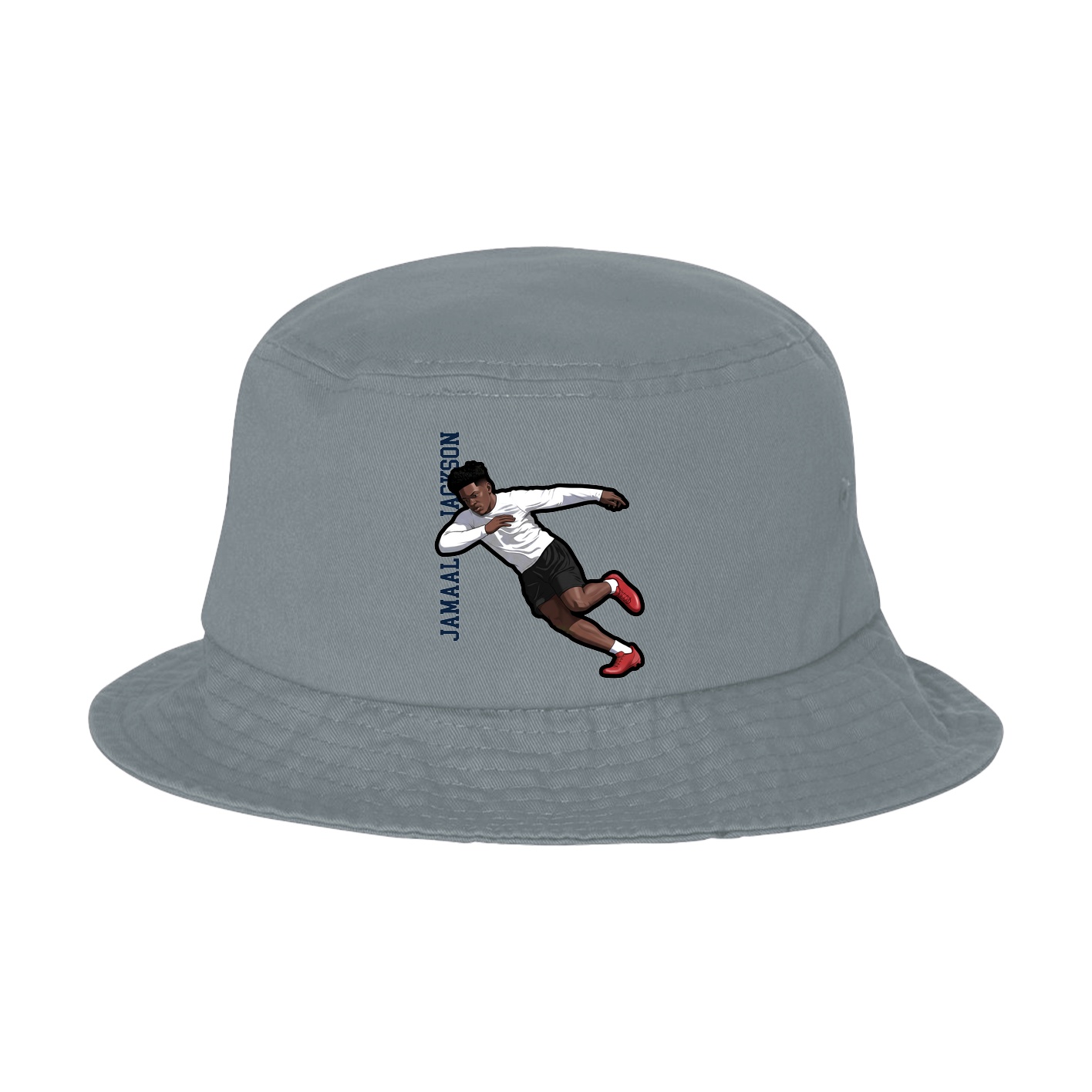 Bucket Cap — Name Vertical in Grey