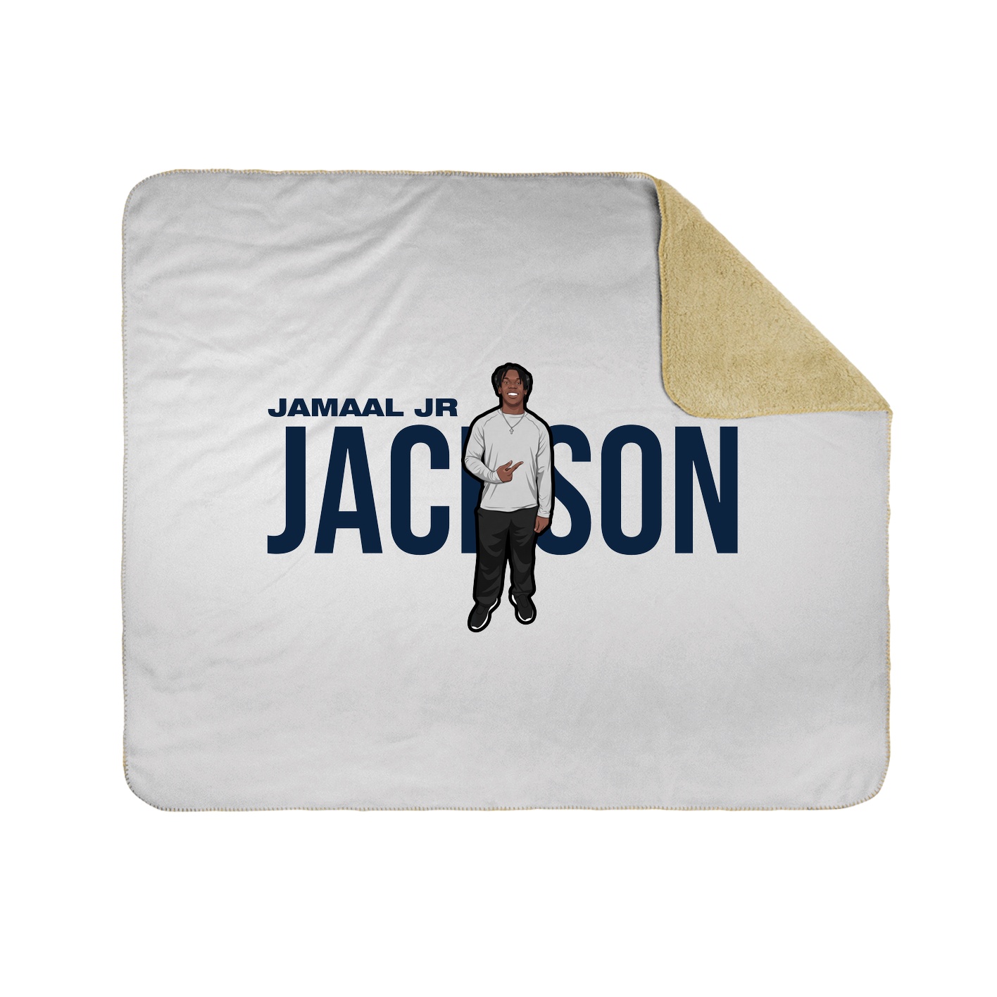 Throw Blanket — Player Name in White