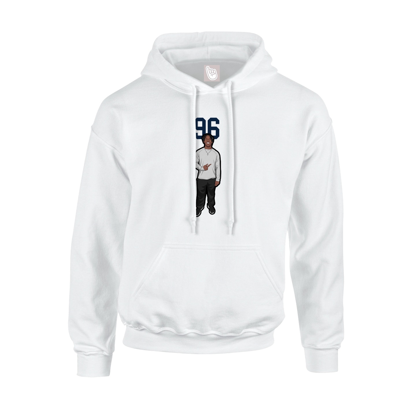 Youth Hoodie — Number Top in White
