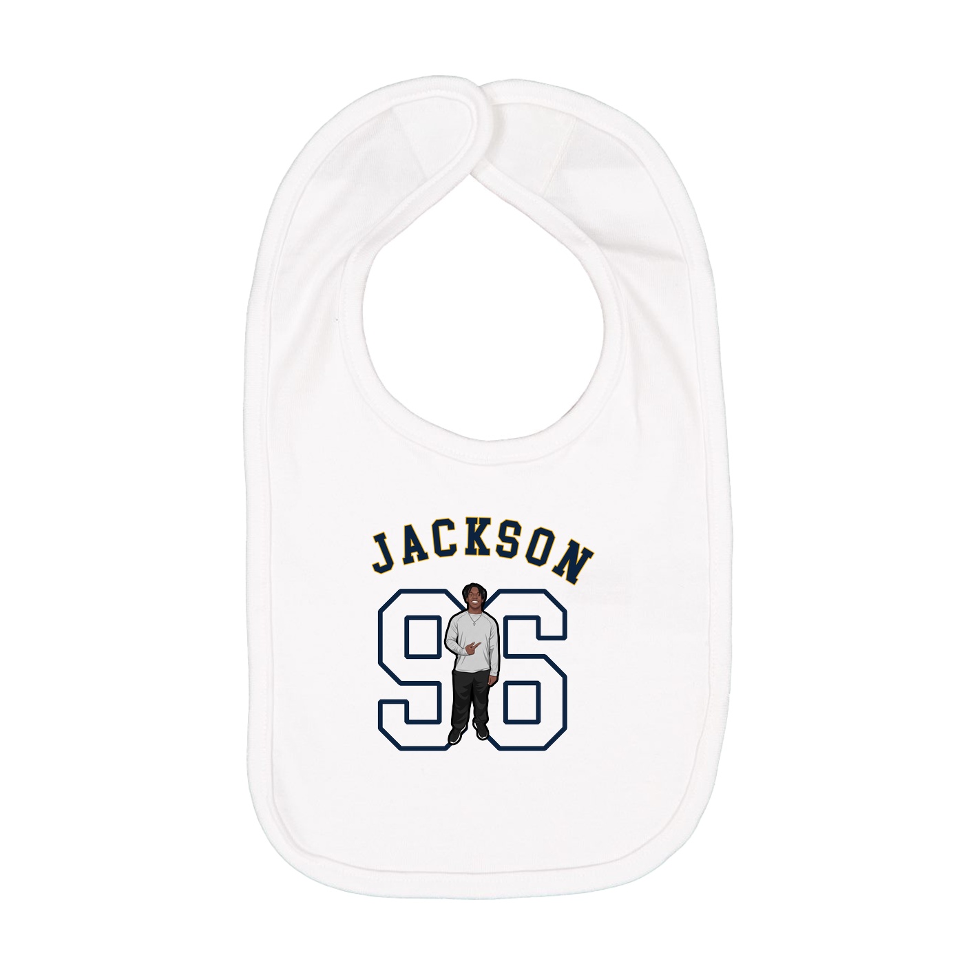 Infant Bib — Shirsey Arch in White