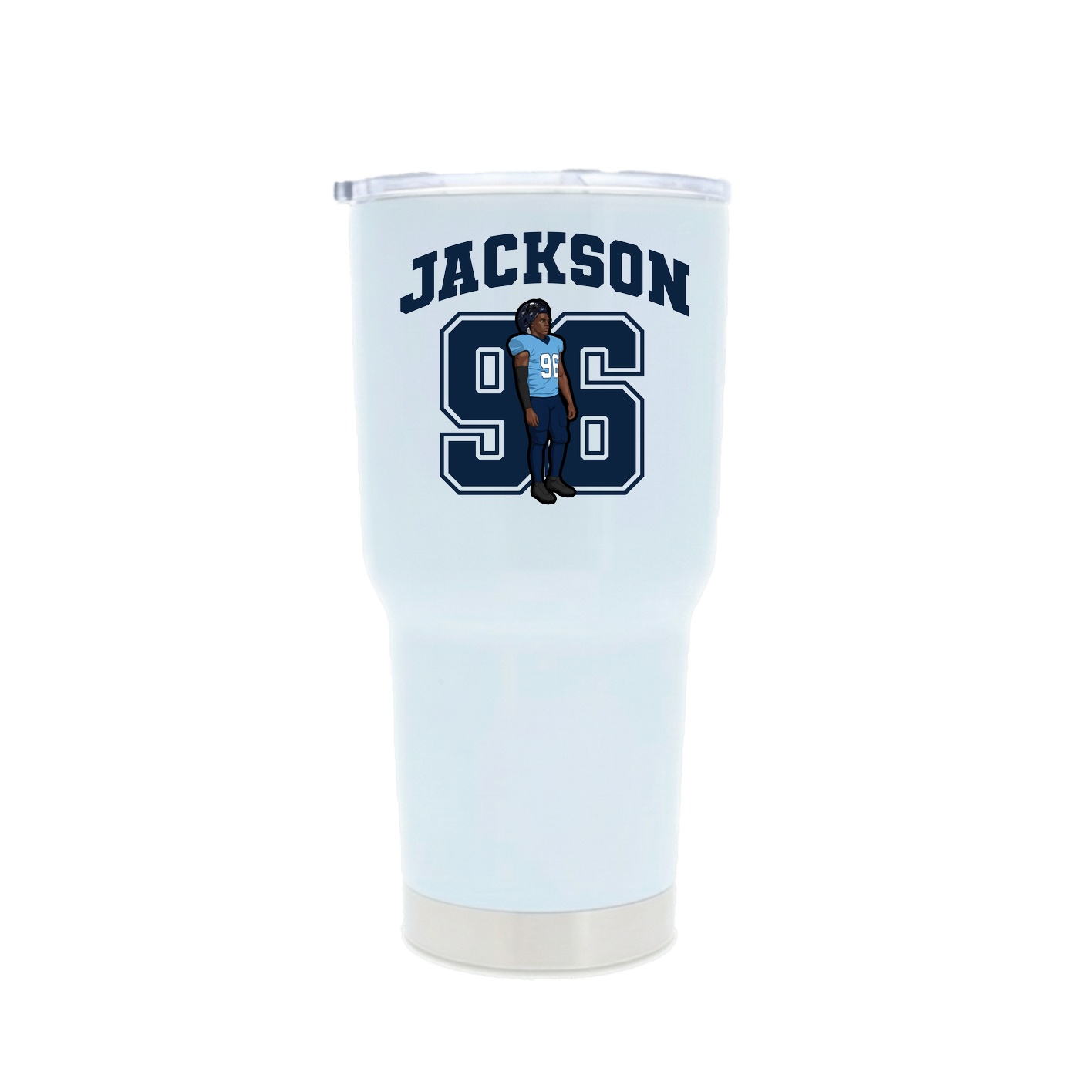 30oz Stainless Steel Tumbler — Number in White
