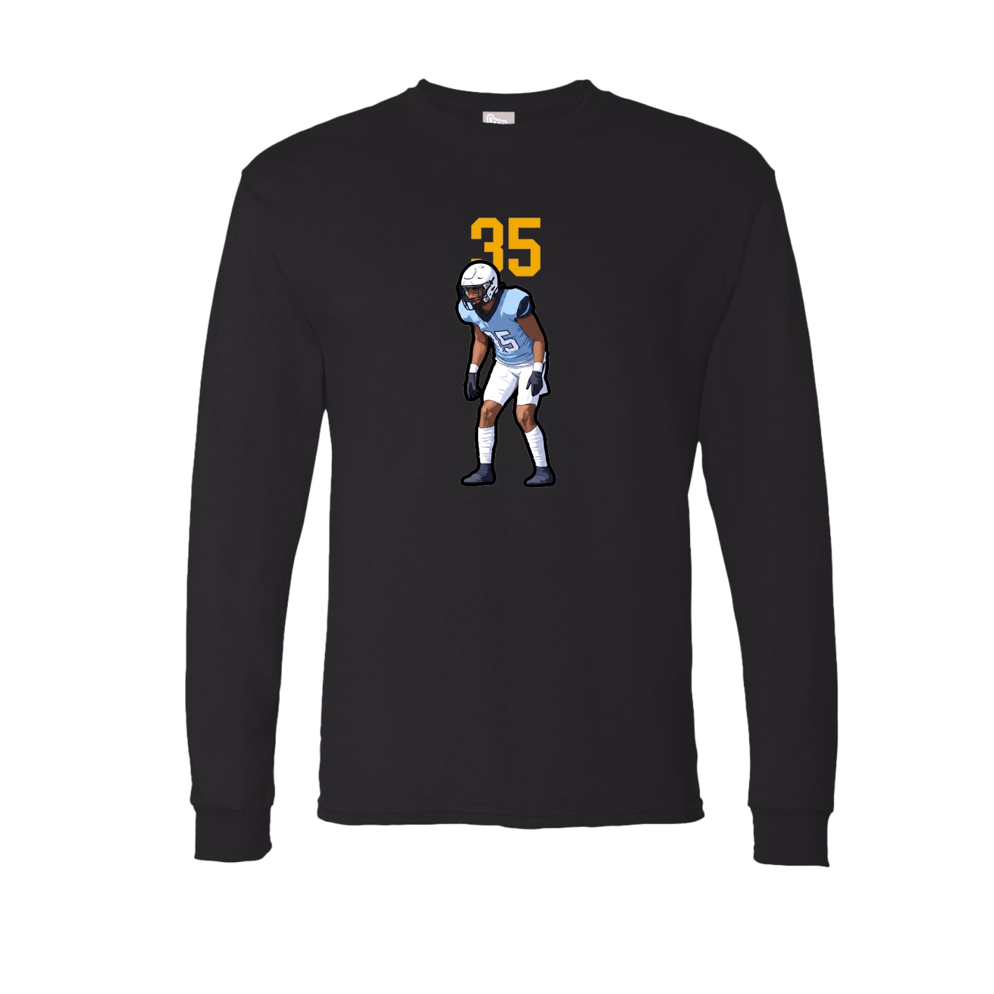 Long Sleeve Tee — Number Top in Black