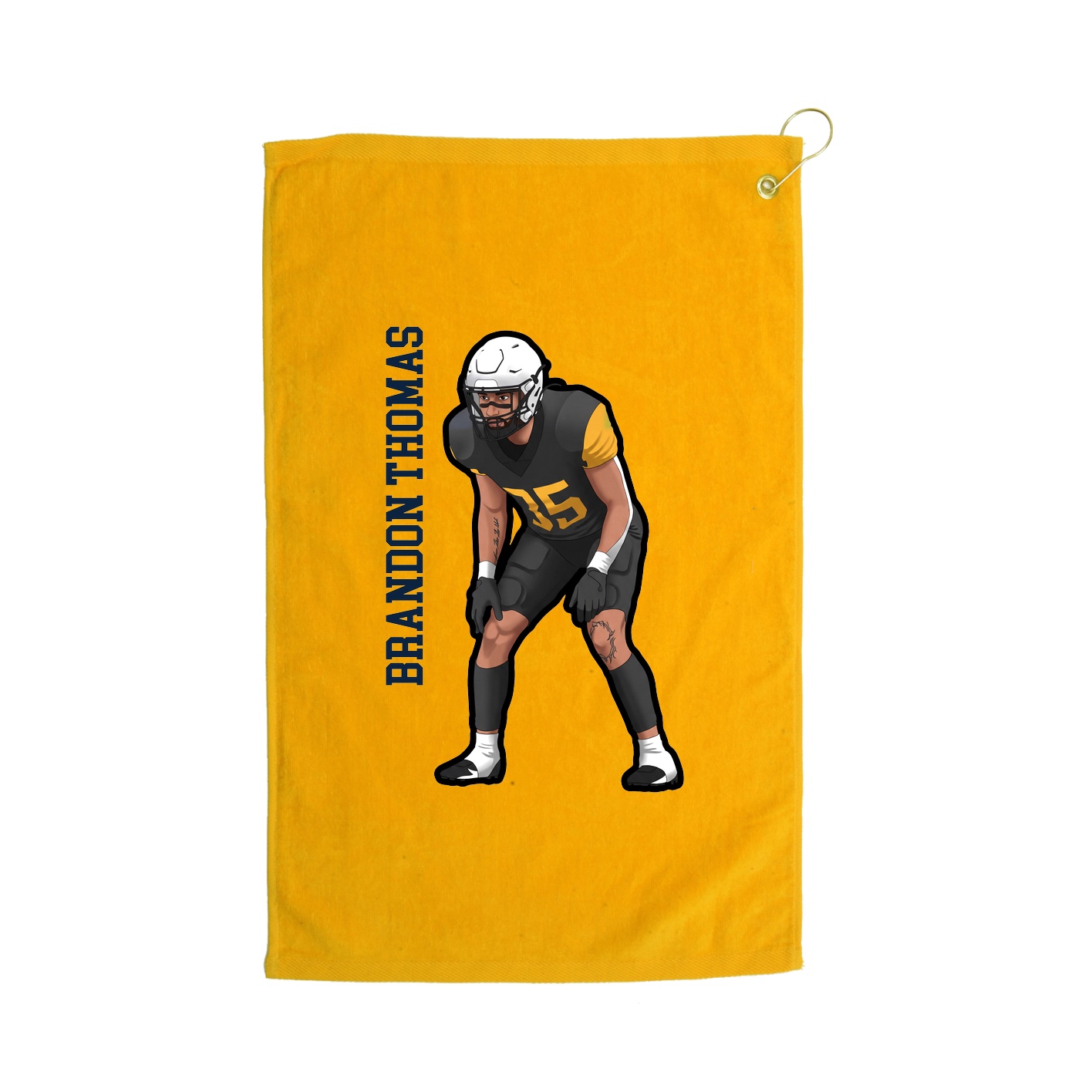 Golf Towel — Name Vertical in Gold