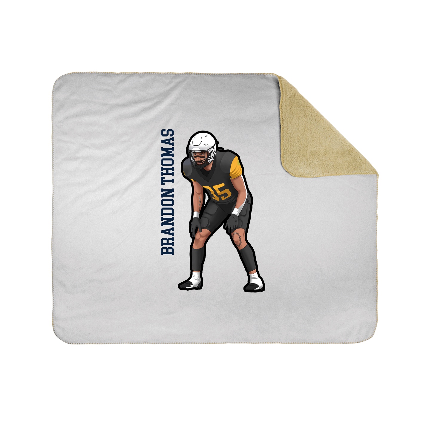 Throw Blanket — Name Vertical in White