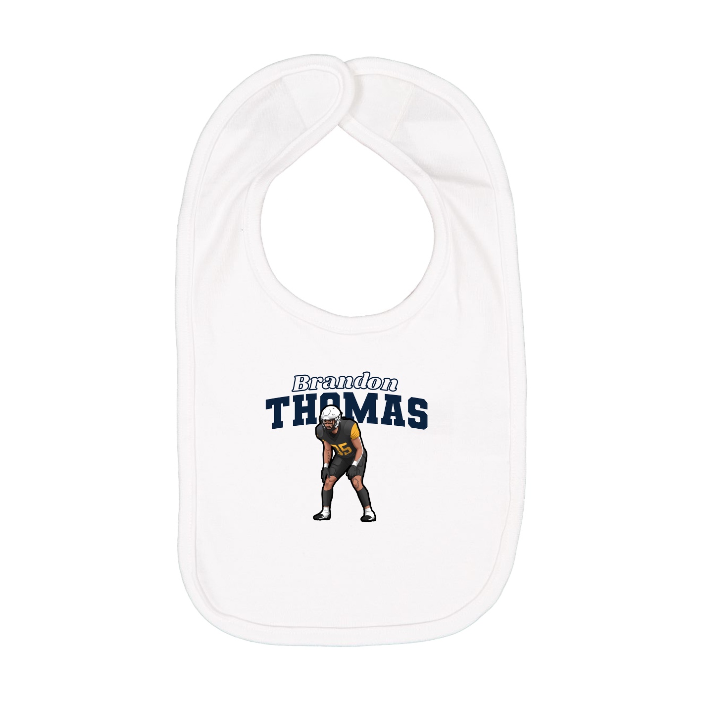 Infant Bib — Name Arch in White
