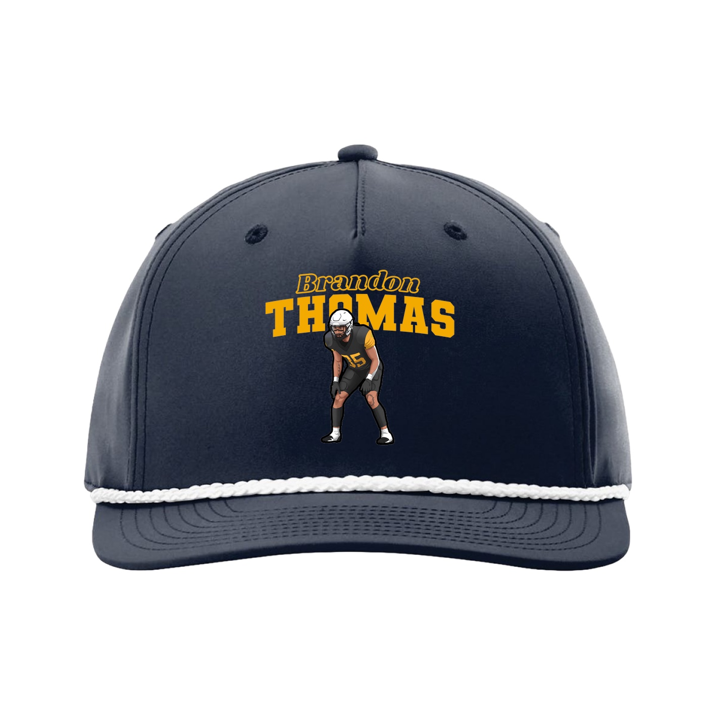 Five-Panel Classic Rope Cap — Name Arch in Navy