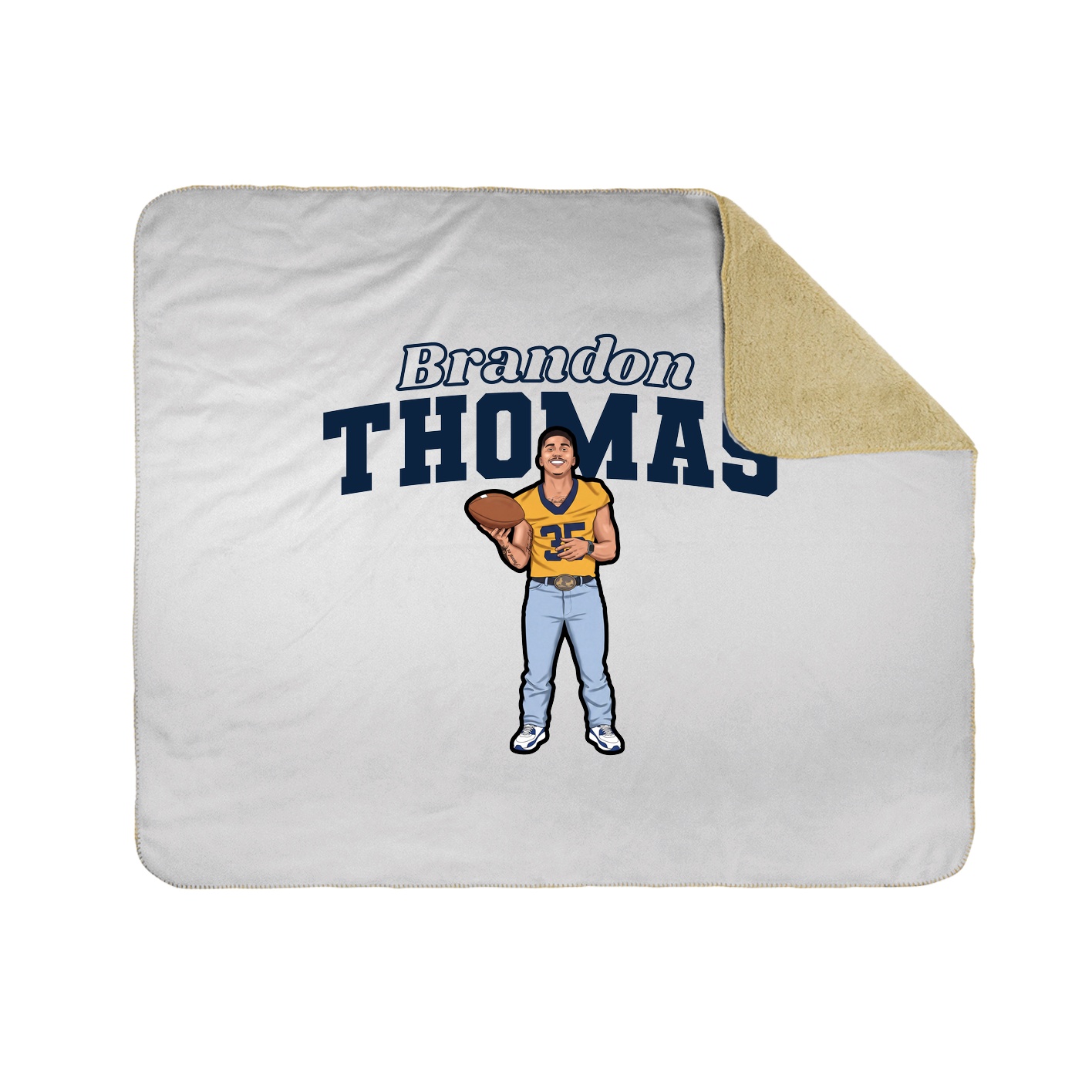 Throw Blanket — Name Arch in White