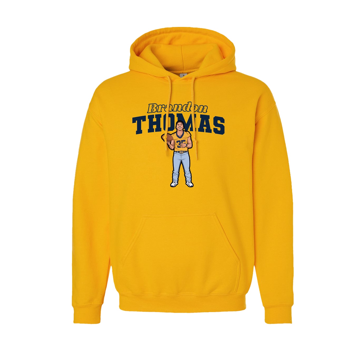 Youth Hoodie — Name Arch in Gold