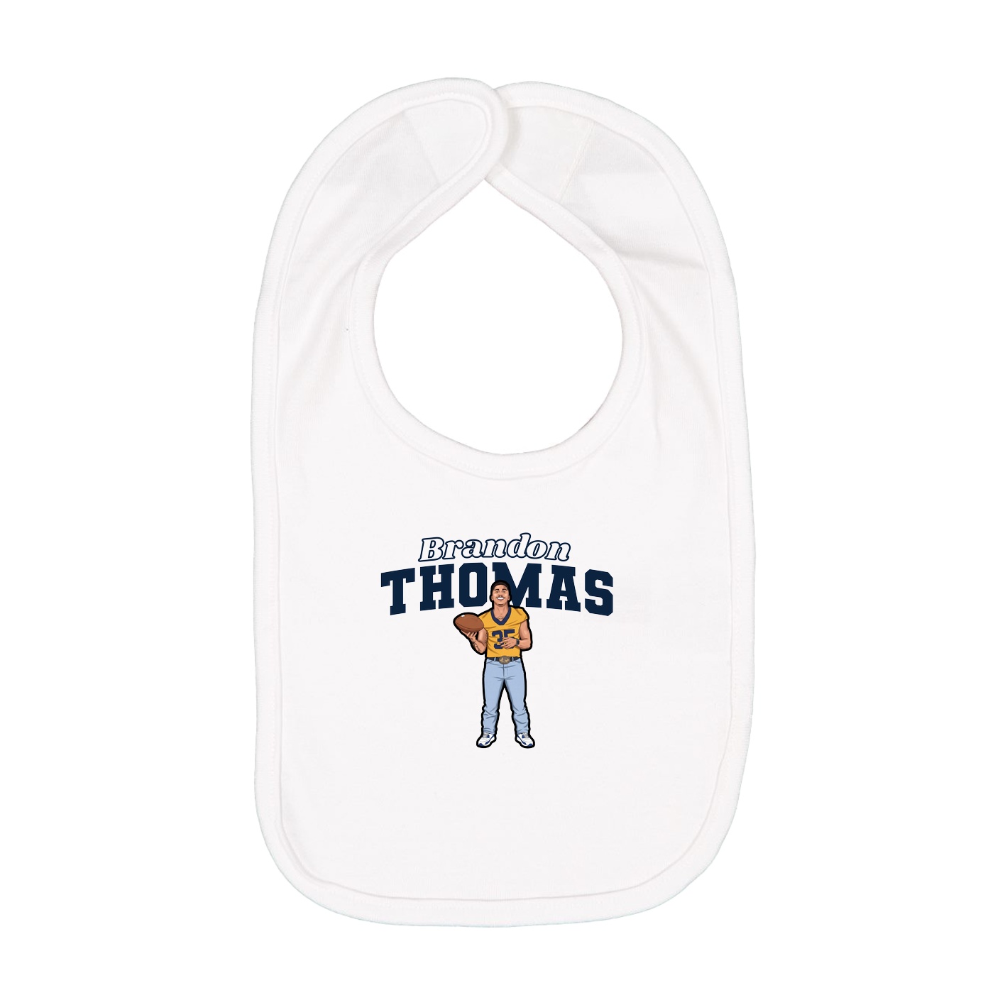 Infant Bib — Name Arch in White