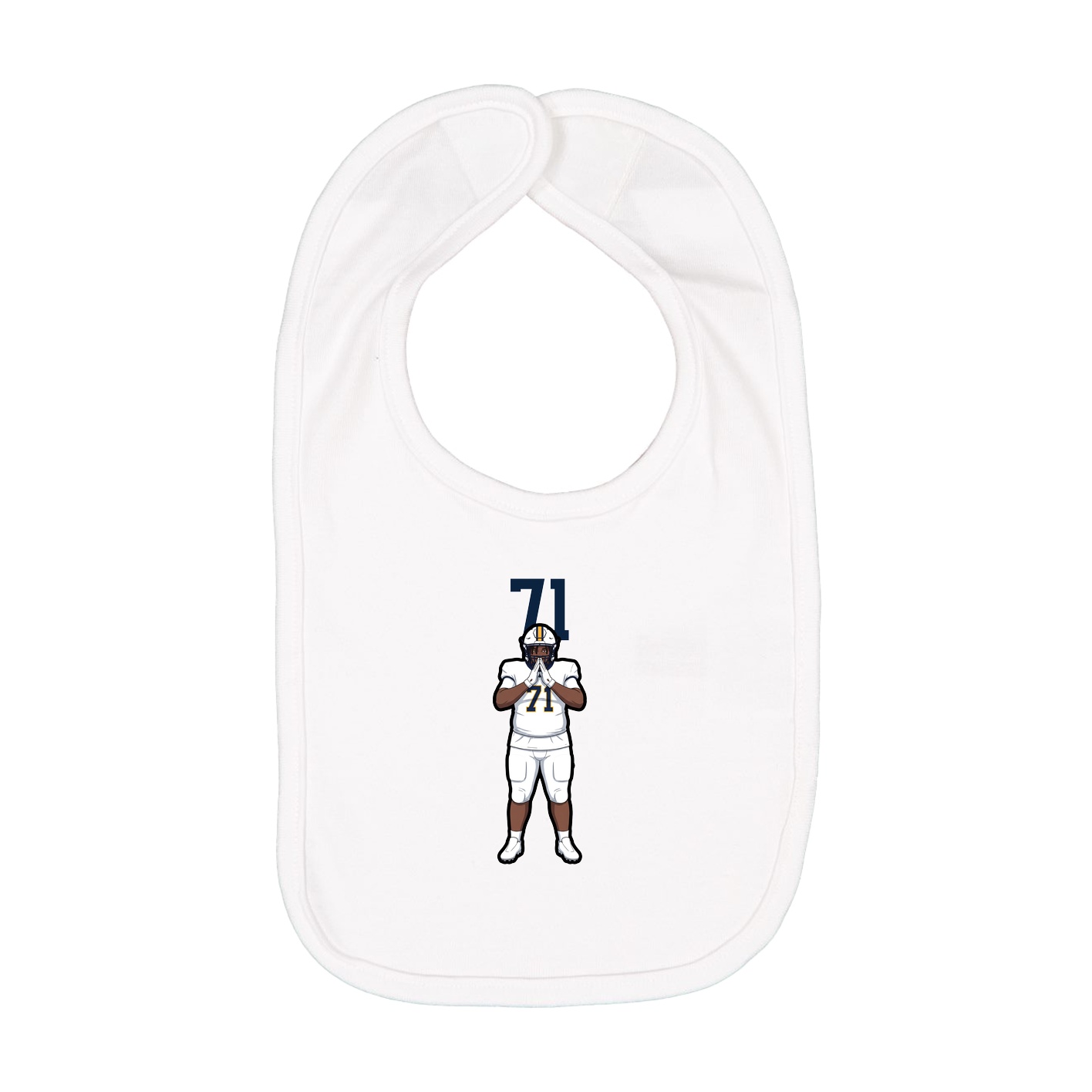 Infant Bib — Number Top in White