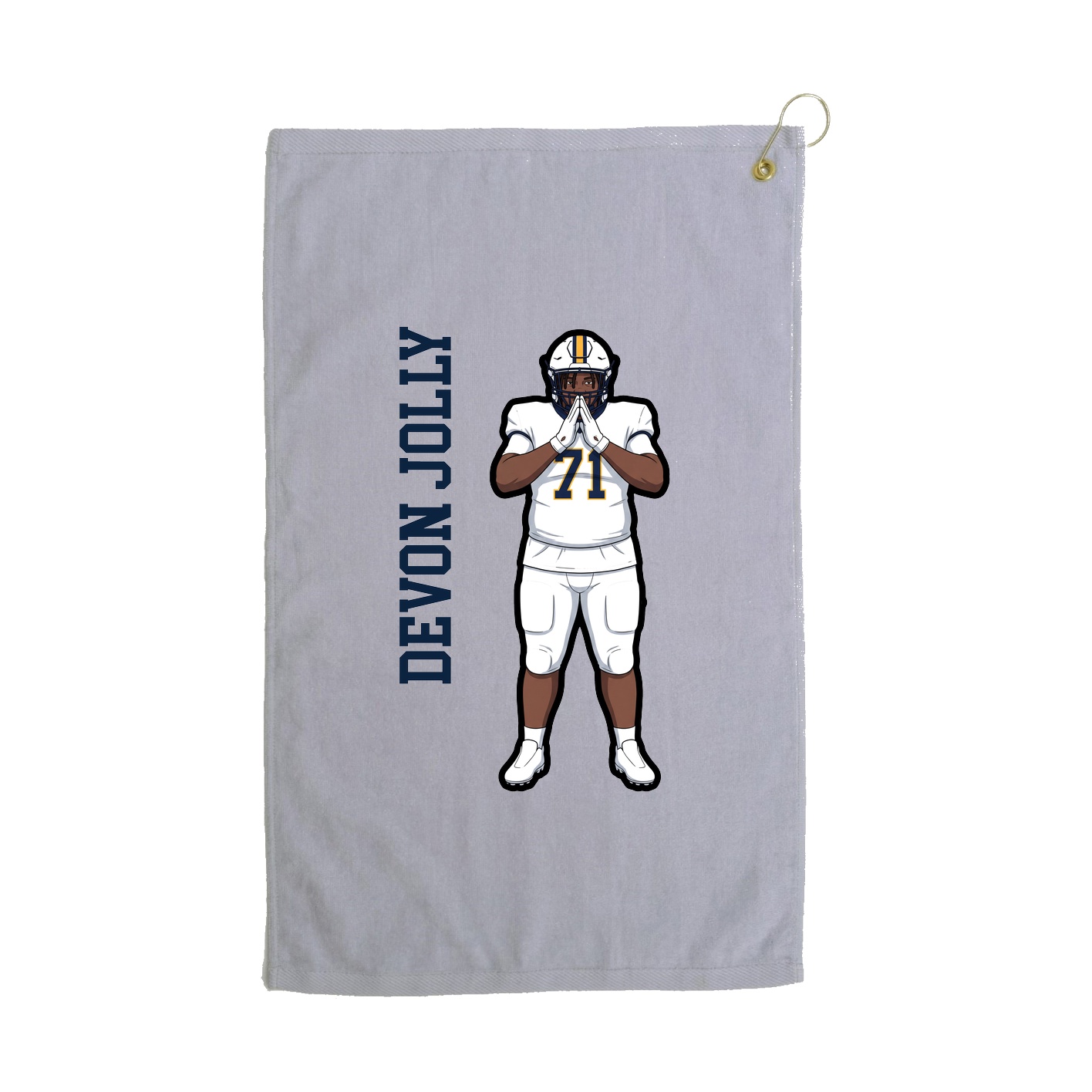 Golf Towel — Name Vertical in Grey