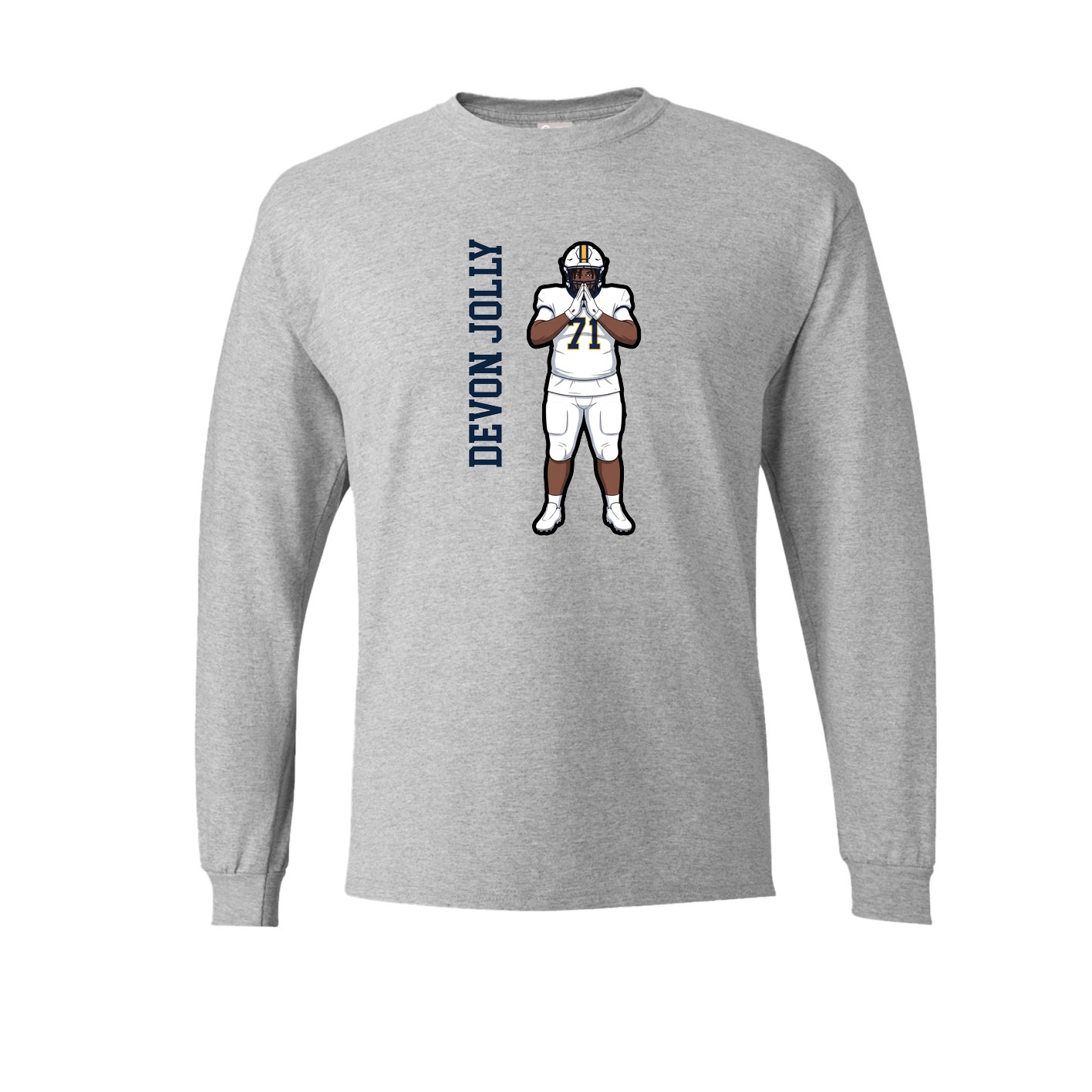 Long Sleeve Tee — Name Vertical in Grey