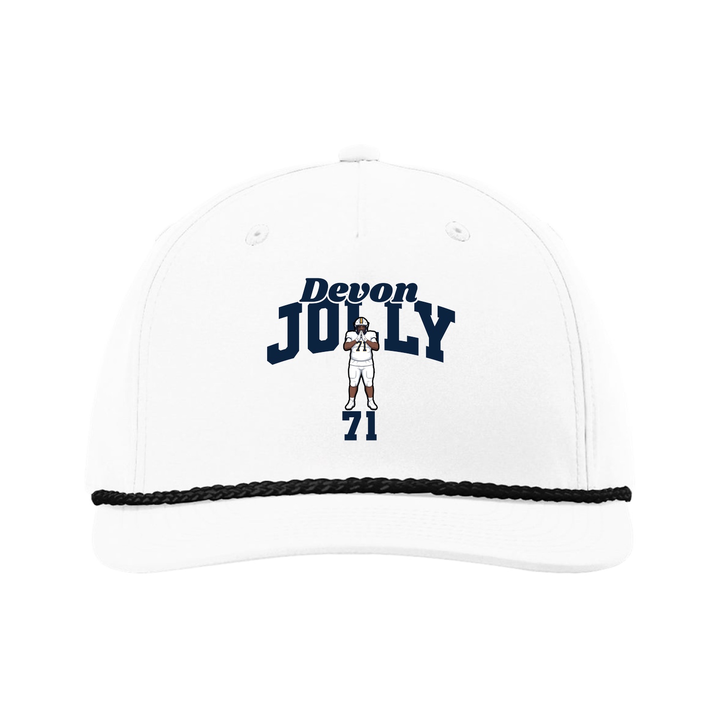 Five-Panel Classic Rope Cap — Signature Arch in White