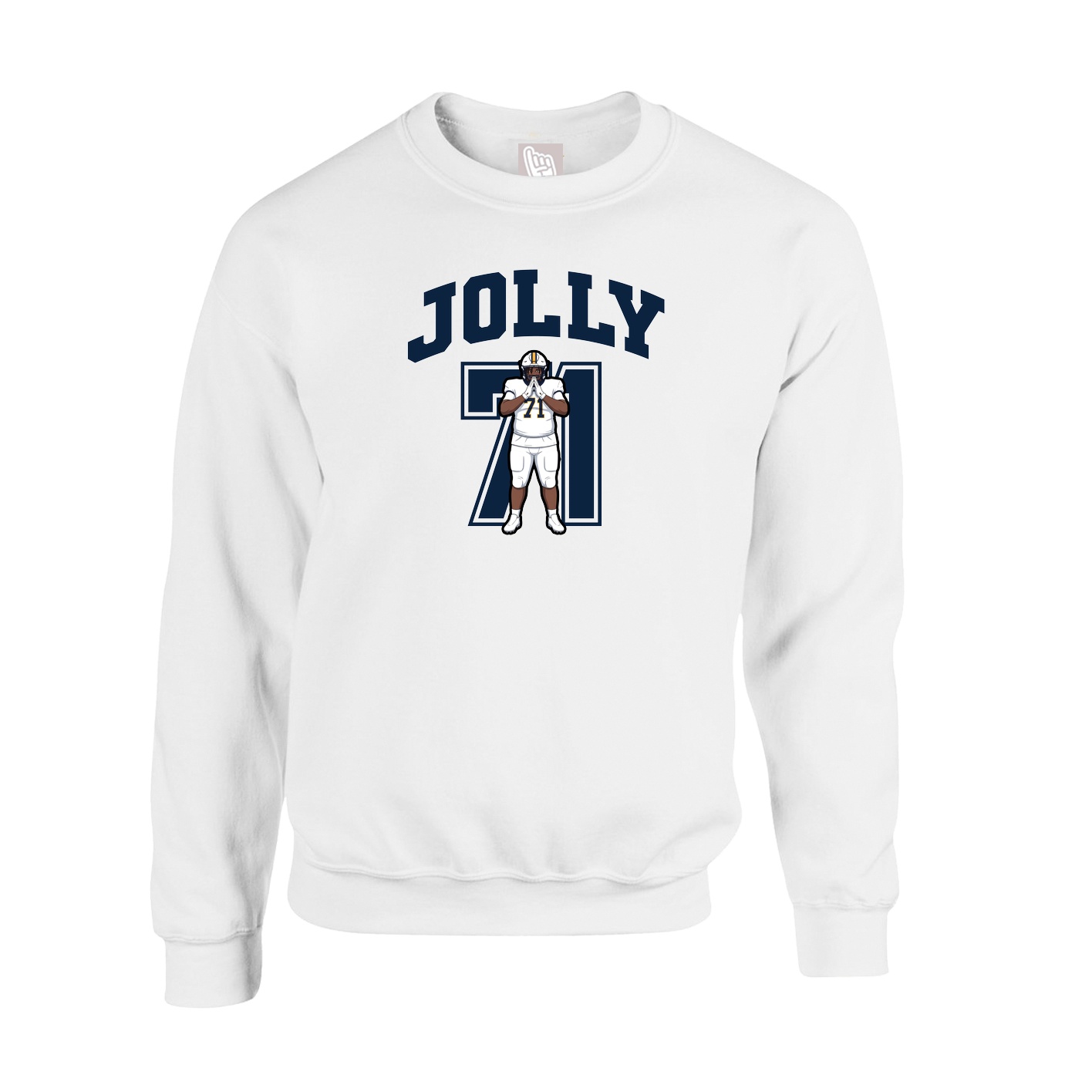 Fleece Crew — Number in White