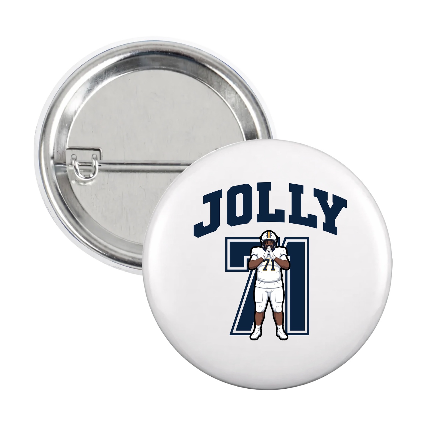 Game Day Button — Number in White