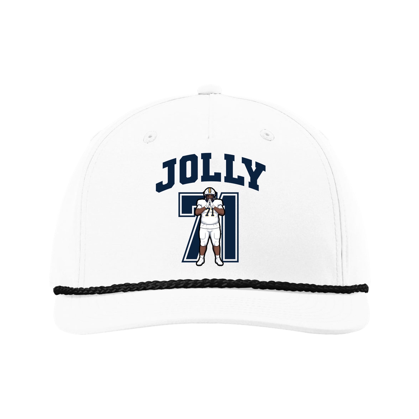 Five-Panel Classic Rope Cap — Number in White