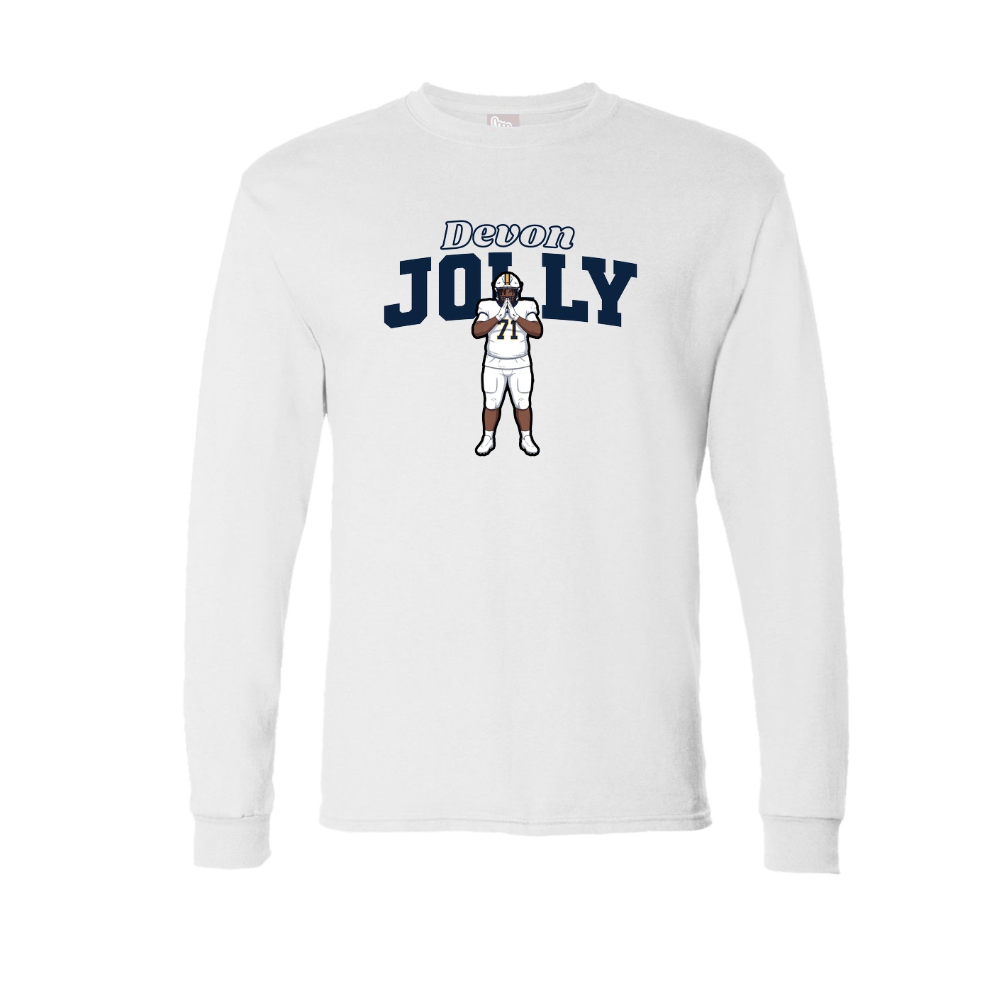 Long Sleeve Tee — Name Arch in White