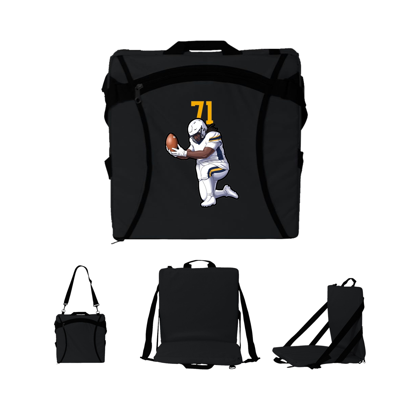 Folding Stadium Seat — Number Top in Black