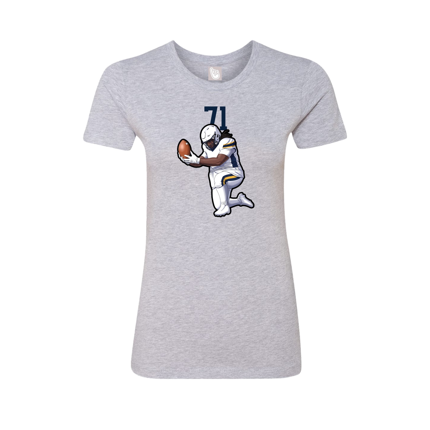 Fitted Women's Tee — Number Top in Grey