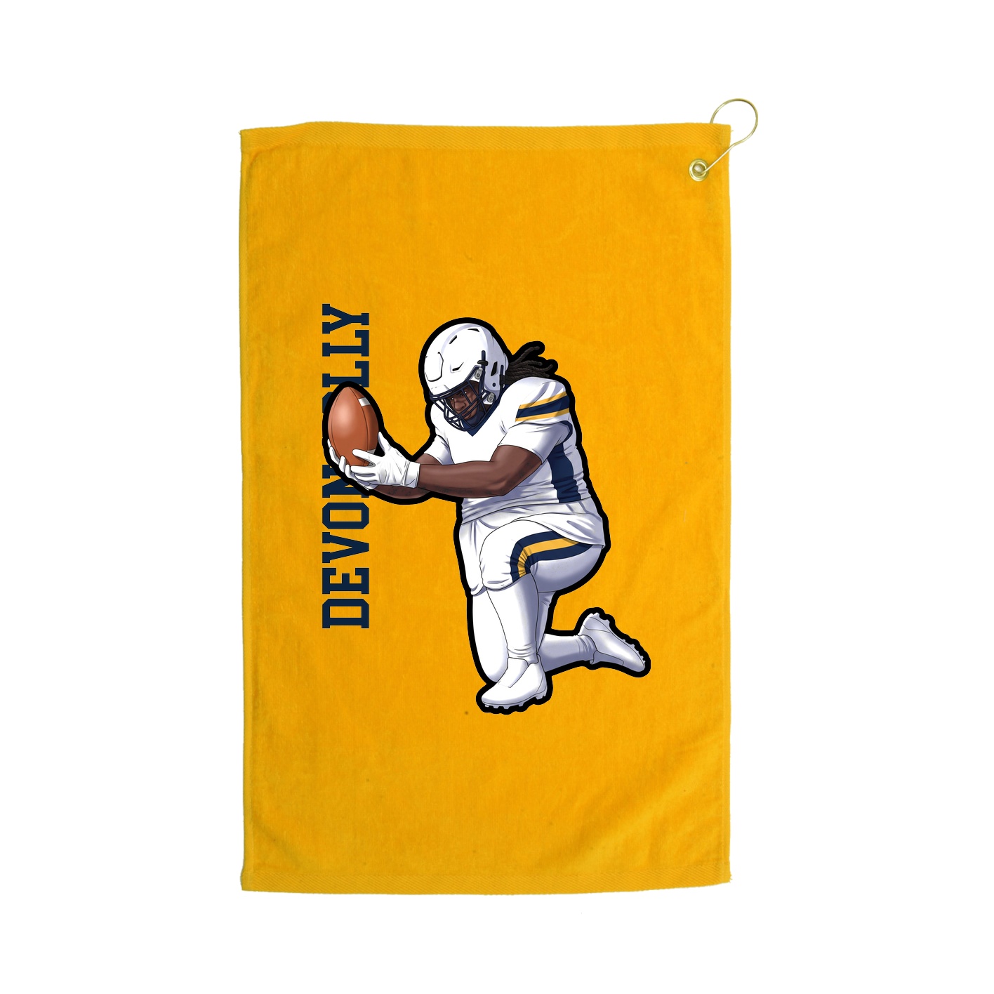 Golf Towel — Name Vertical in Gold