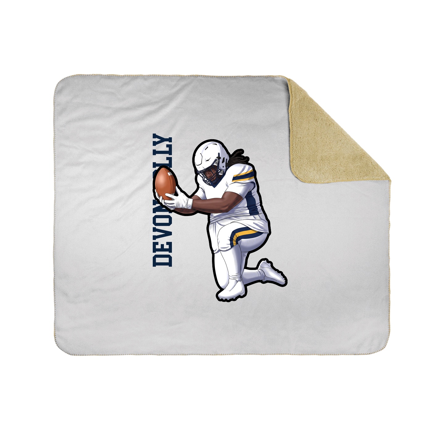 Throw Blanket — Name Vertical in White