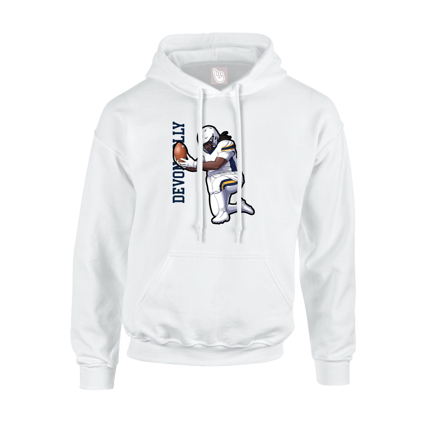 Hoodie — Name Vertical in White