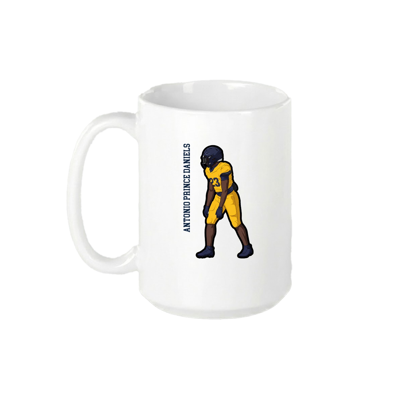 15oz Coffee Mug — Name Vertical in White