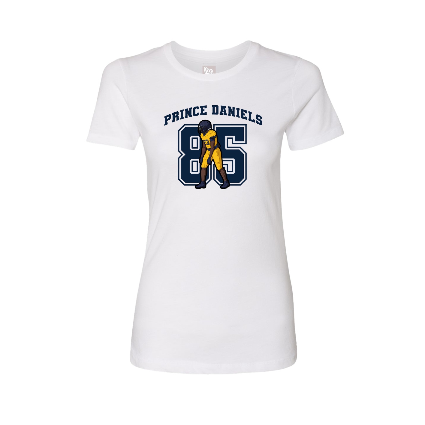 Fitted Women's Tee — Number in White