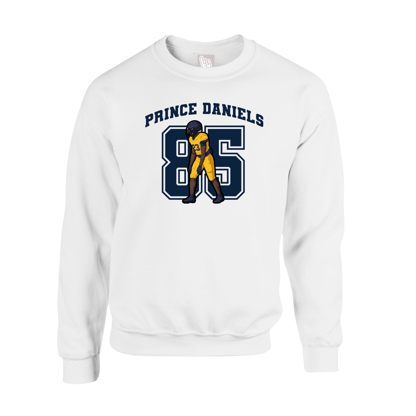 Fleece Crew — Number in White
