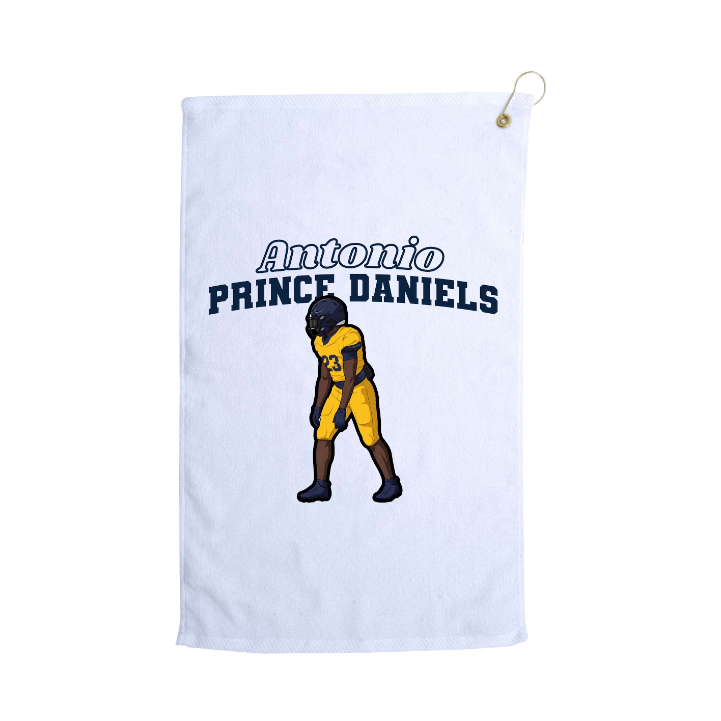Golf Towel — Name Arch in White