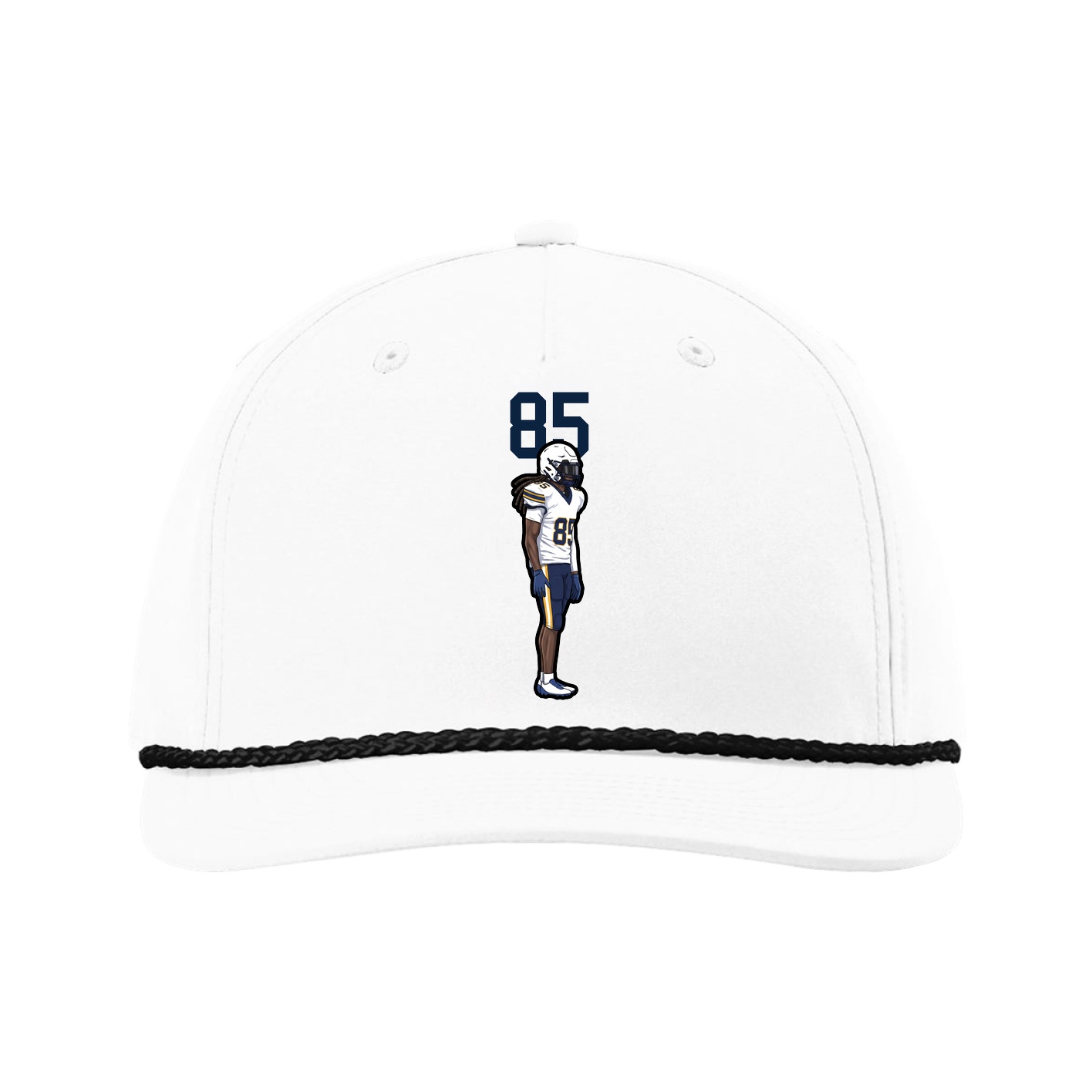 Five-Panel Classic Rope Cap — Number Top in White