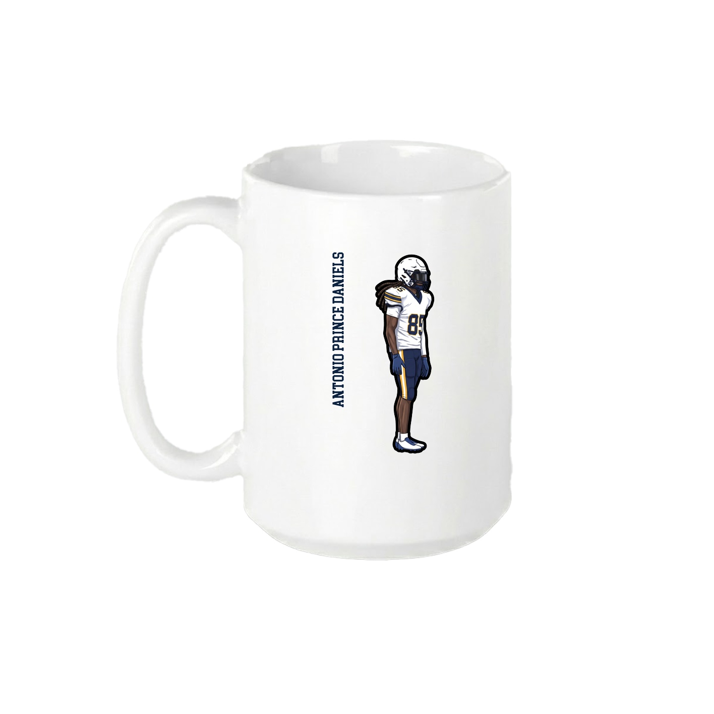 15oz Coffee Mug — Name Vertical in White